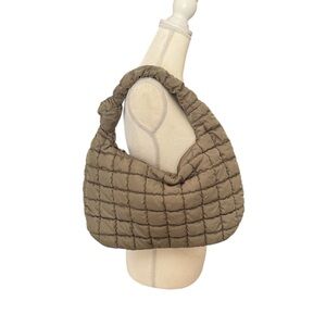 Urban Expressions Quilted Brown Shoulder Bag